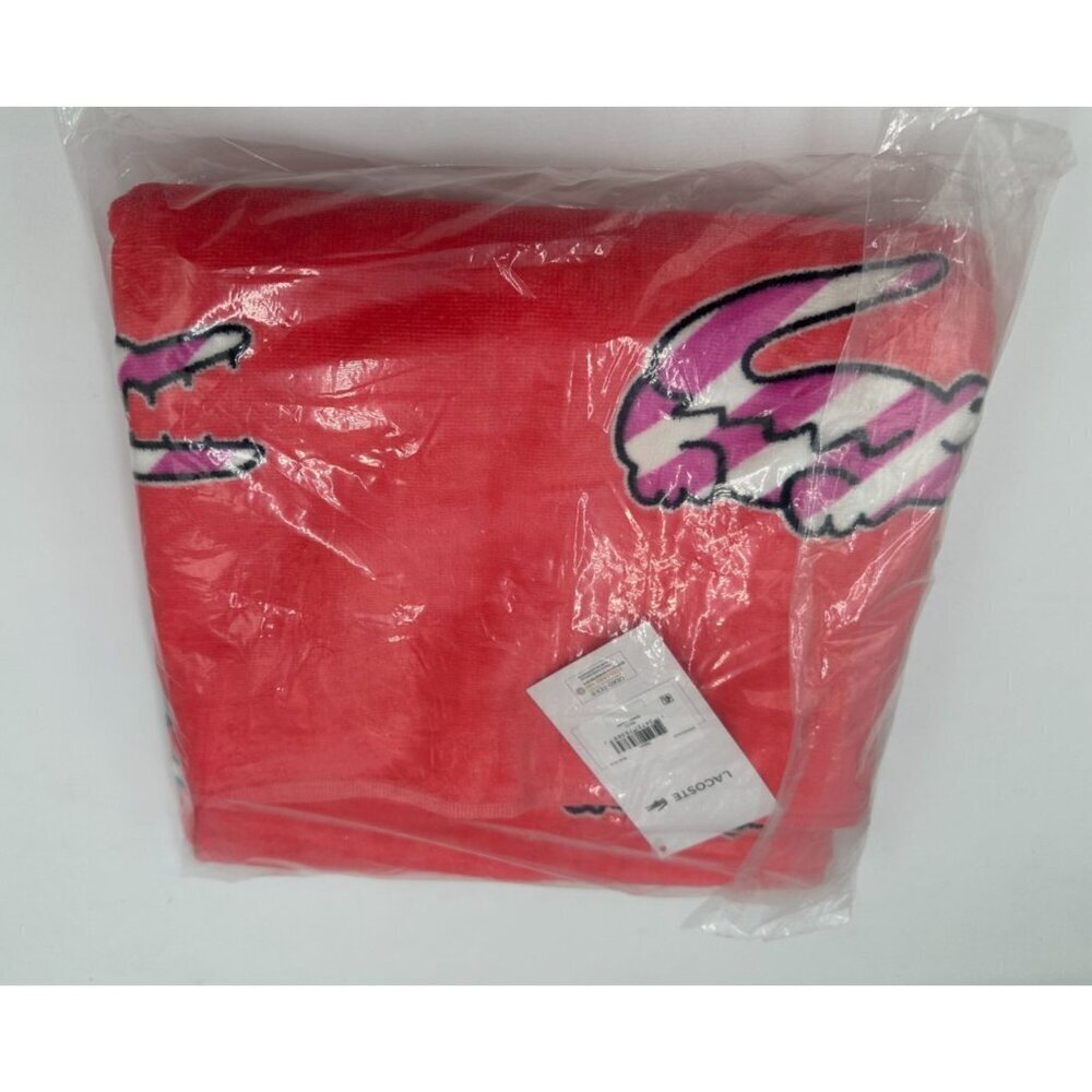 NIP Lacoste Multi Croc Beach Towel 100% Cotton Velour Vibrant Logo Print 36 x 72 - Picture 3 of 3